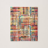 幾何モダンカラフルパタストライプのーン ジグソーパズル (縦)