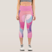 幾何モダンカラフルパターン カプリレギンス (正面)
