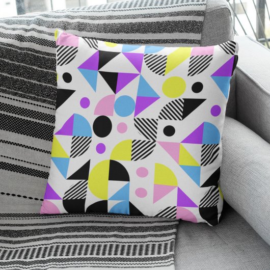 幾何モダンカラフルパターン クッション
