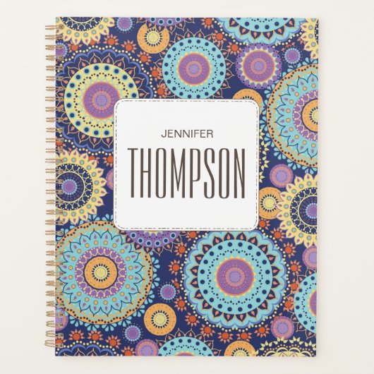 幾何モダンカラフル円カスタム プランナー手帳 (正面)