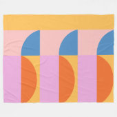 幾何モダンカラフル図形のパターン フリースブランケット (正面(横))