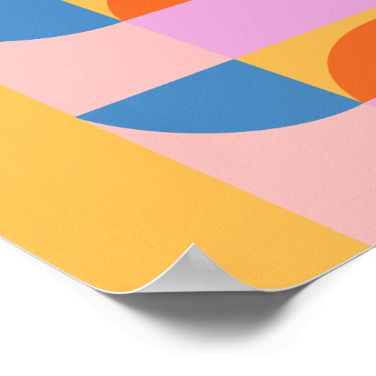 幾何モダンカラフル図形のパターン ポスター (角)