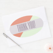 幾何モダンカラフル大お礼ステッカー 楕円形シール (封筒)