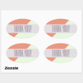 幾何モダンカラフル大お礼ステッカー 楕円形シール (シート)