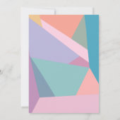 幾何モダンカラフル紫色の卒業パーティー 招待状 (裏面)