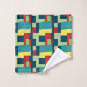 幾何モダンカラフル バスタオルセット (ウォッシュタオル)