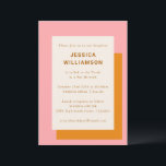 幾何モダンキュートバルミツワーピンクオレンジ 招待状<br><div class="desc">ピンクモダンとオはっきりしたレスタイリッシュンジのバルミツワーパーティの招待状</div>