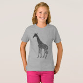 幾何モダンキリン，シルバーグレー Tシャツ (正面フル)