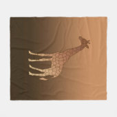 幾何モダンキリン、銅および茶色 フリースブランケット (正面(横))