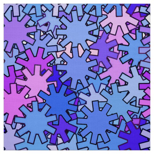 幾何モダンギア、青、紫、蘭 ファブリック (見本)