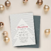 幾何モダンクリスマスグリーンホリデーパーティー請求書 招待状