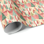 幾何モダンクリスマスツリー抽象芸術 ラッピングペーパー (ロールコーナー)
