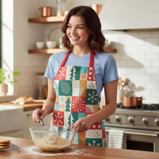 幾何モダンクリスマスフェスティバル休日 エプロン