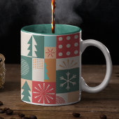 幾何モダンクリスマスフェスティバル休日 マグカップ