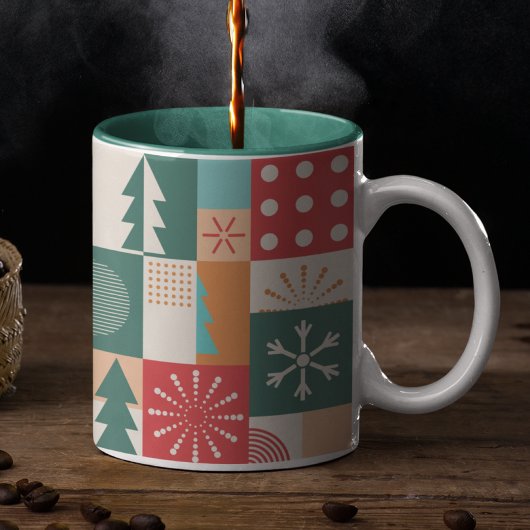 幾何モダンクリスマスフェスティバル休日 マグカップ