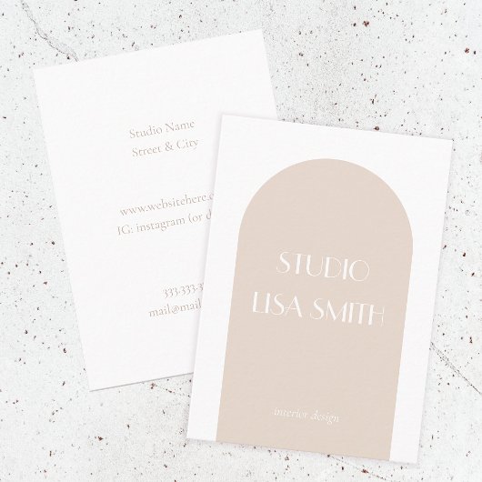 幾何モダンクリーム赤面内装設計 名刺