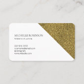 幾何モダングリッター金ゴールドプロフェッショナル 名刺 (裏面)