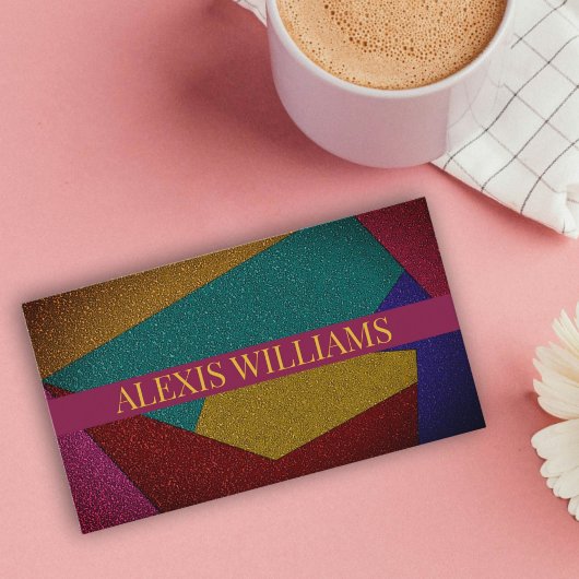 幾何モダングリッターqrコード名刺 名刺