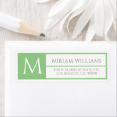 幾何モダングリーンフレームカスタムモノグラム ラベル (インサイチュ)