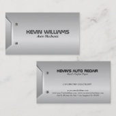 幾何モダングレー金属テクスチャデザイン 名刺 (正面/裏面)