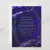 幾何モダンゲート深いブルーアゲート結婚ズ 招待状 (正面)