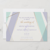 幾何モダンコンテンポラリーストライプミントVIOLET 招待状 (正面)