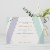 幾何モダンコンテンポラリーストライプミントVIOLET 招待状 (スタンド正面)