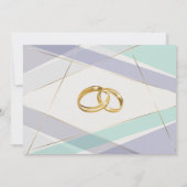 幾何モダンコンテンポラリーストライプミントVIOLET 招待状 (裏面)