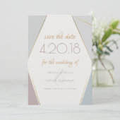 幾何モダンコンテンポラリーストライプ石板 セーブザデート (スタンド正面)