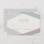 幾何モダンコンテンポラリーストライプ石板 出欠カード (正面/裏面)