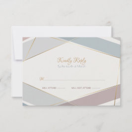 幾何モダンコンテンポラリーストライプ石板 出欠カード