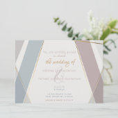 幾何モダンコンテンポラリーストライプ石板 招待状 (スタンド正面)