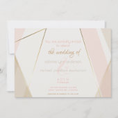 幾何モダンコンテンポラリーストライプ赤面砂 招待状 (正面)