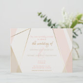 幾何モダンコンテンポラリーストライプ赤面砂 招待状 (スタンド正面)