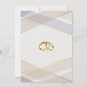 幾何モダンコンテンポラリー菌バイオレット 招待状 (裏面)