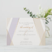 幾何モダンコンテンポラリー菌バイオレット 招待状 (スタンド正面)