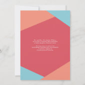 幾何モダンコーラルピーチ4写真卒業 案内状 (裏面)