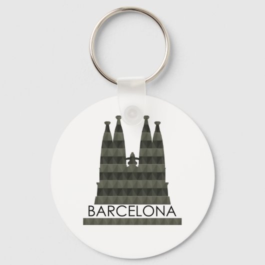 幾何モダンサグラダファミリアバルセロナスカイライン キーホルダー (裏面)