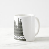 幾何モダンサグラダファミリアバルセロナスカイライン コーヒーマグカップ (正面右)