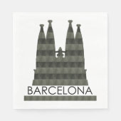 幾何モダンサグラダファミリアバルセロナスカイライン スタンダードランチョンナプキン (正面)