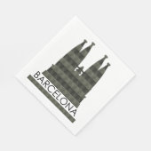 幾何モダンサグラダファミリアバルセロナスカイライン スタンダードランチョンナプキン (角)