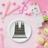 幾何モダンサグラダファミリアバルセロナスカイライン ペーパープレート (パーティー)