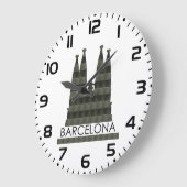 幾何モダンサグラダファミリアバルセロナスカイライン ラージ壁時計 (傾斜)