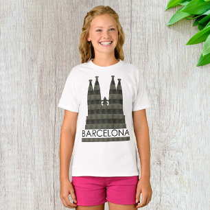 幾何モダンサグラダファミリアバルセロナスカイライン Tシャツ