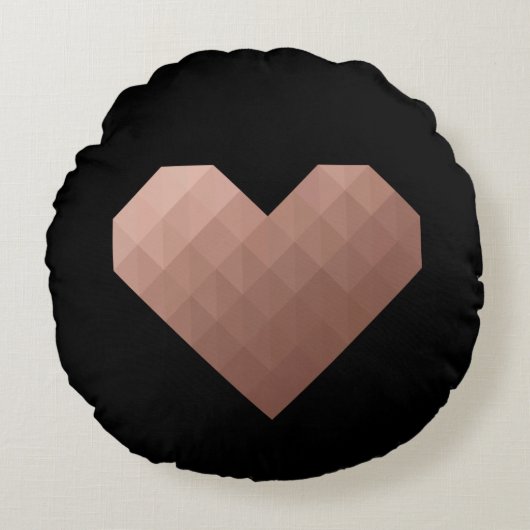 幾何モダンシックバラ金ゴールドハート ラウンドクッション (正面)