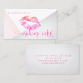 幾何モダンスタイリッシュ唇メイクアップアーティスト 名刺 (正面/裏面)