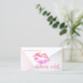 幾何モダンスタイリッシュ唇メイクアップアーティスト 名刺 (スタンド正面)