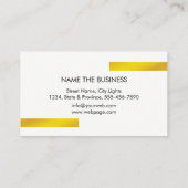 幾何モダンストライプの金ゴールドフェイクプロフェッショナル 名刺 (裏面)