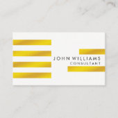 幾何モダンストライプの金ゴールドフェイクプロフェッショナル 名刺 (正面)