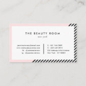 幾何モダンストライプ模様ピンク色ブロック 名刺 (裏面)